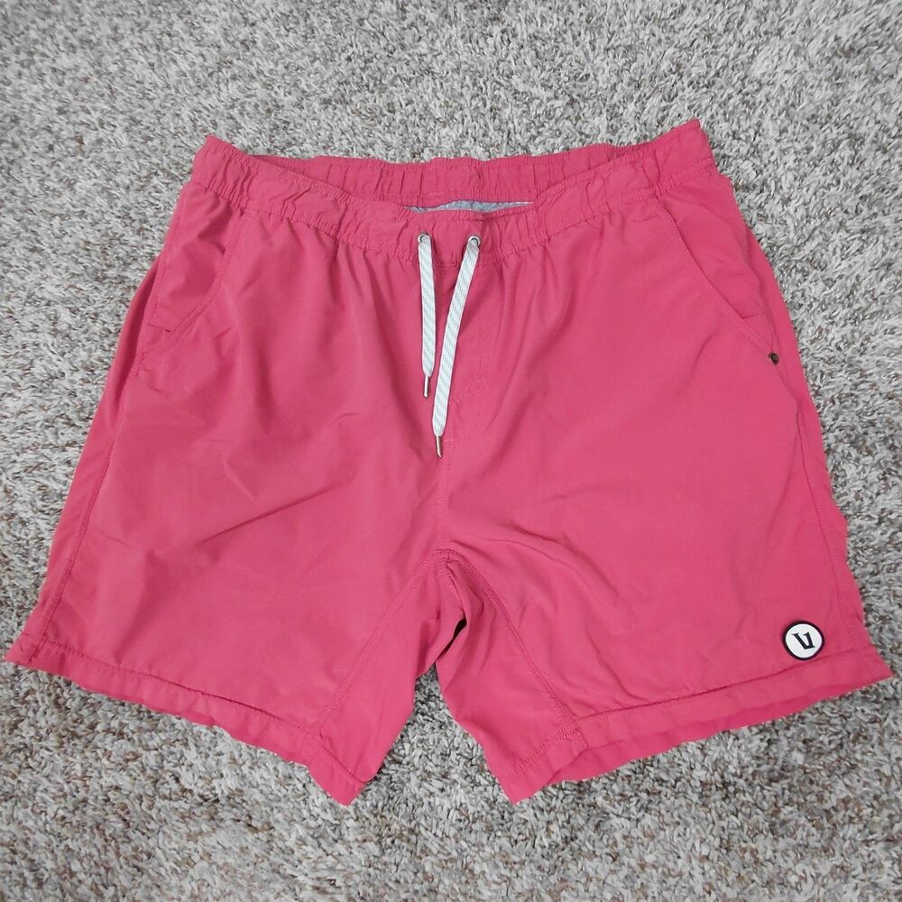 Vuori Kore Shorts Mens XL 7" Inseam Red Lined Liner Gym Running Drawstring